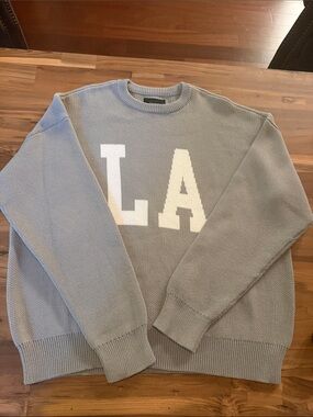 Men’s Pacsun LA Logo Crewneck Sweater - Light Gray XL NWOT